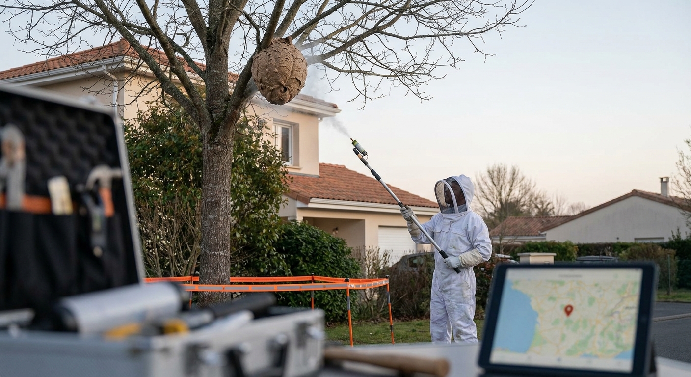 Neutralisation Urgente d'un Nid de Frelons aux Sorinières
